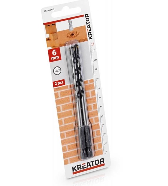 KREATOR Wiertło do betonu 6x120mm HEX