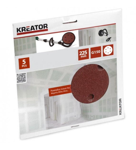 KREATOR Krążek rzep 225mm gr. 150, 5szt