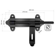 Zasuwa bramowa 350mm czarna