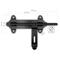Zasuwa bramowa 350mm czarna