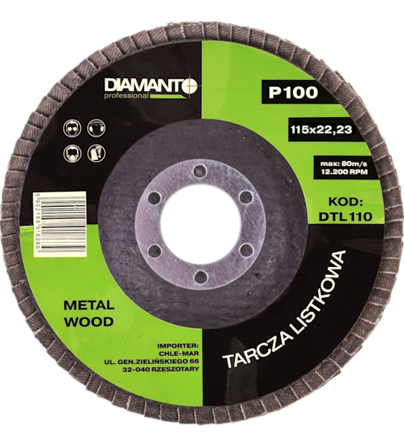 Tarcza listkowa 115 gr 100 DIAMANTO