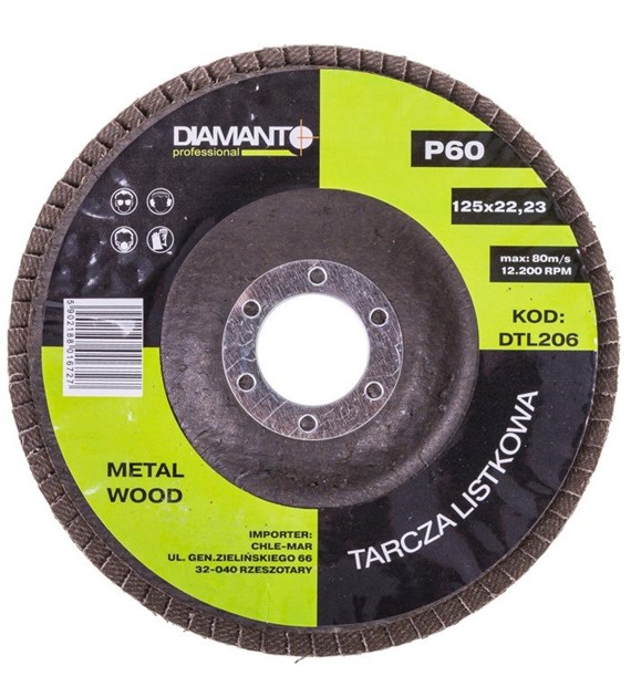 Tarcza listkowa 125 gr 60 DIAMANTO