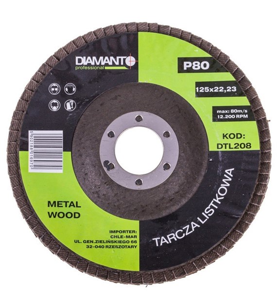 Tarcza listkowa 125 gr 80 DIAMANTO