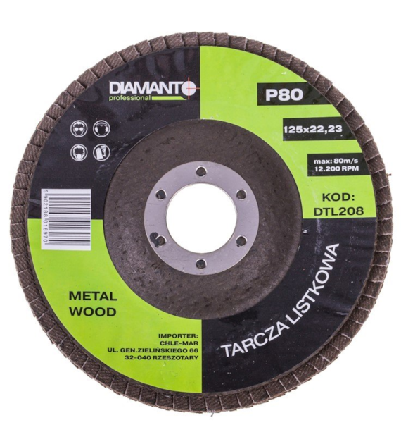 Tarcza listkowa 125 gr 80 DIAMANTO