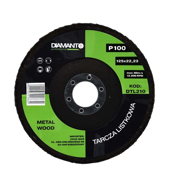 Tarcza listkowa 125 gr 100 DIAMANTO