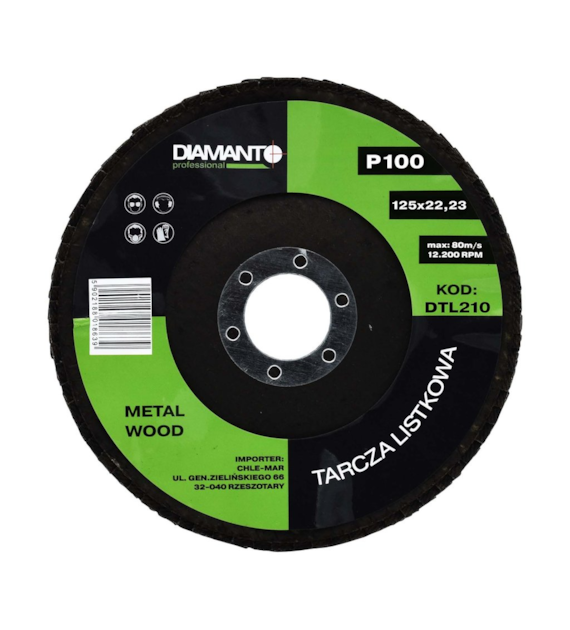 Tarcza listkowa 125 gr 100 DIAMANTO