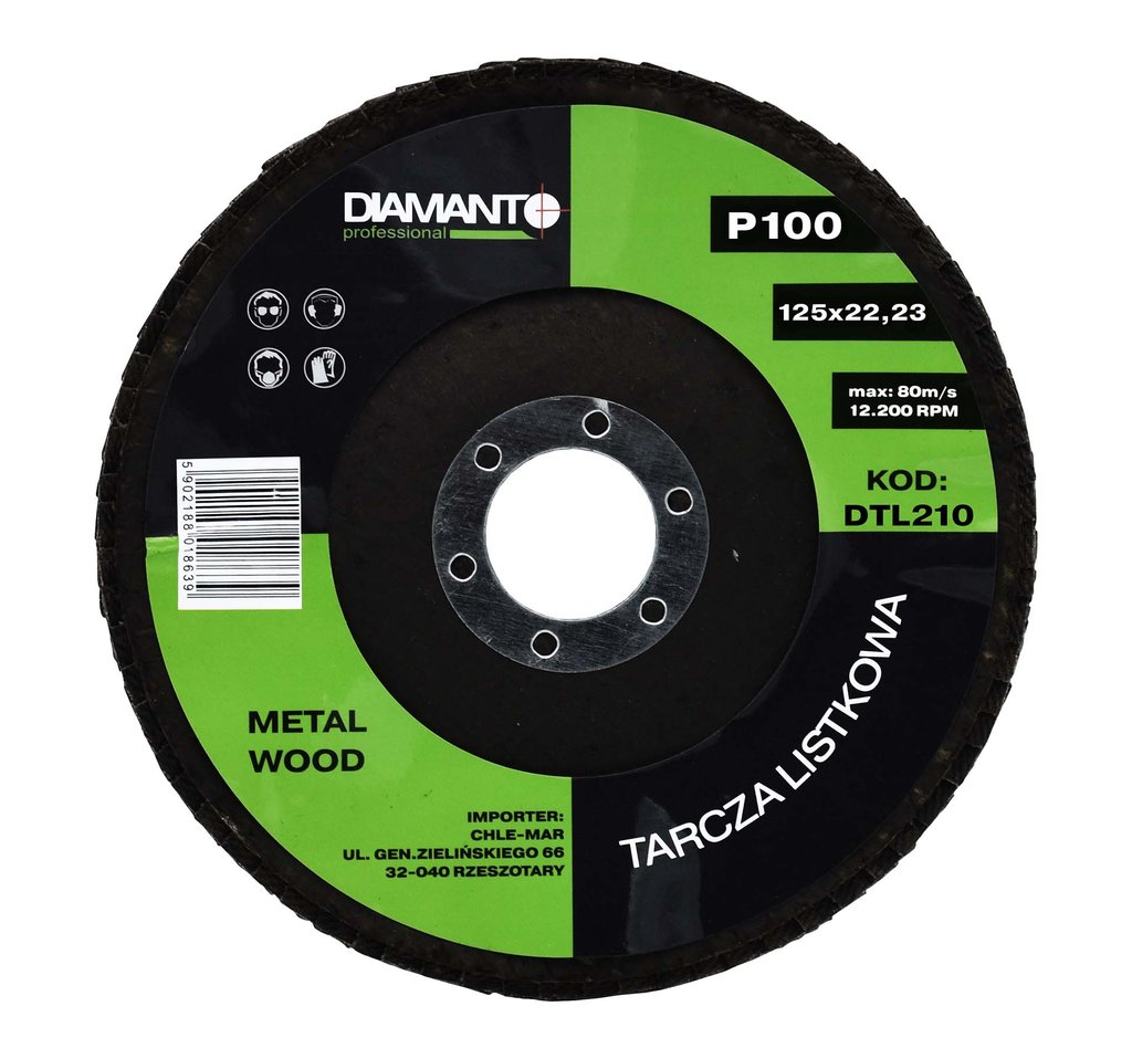 Tarcza listkowa 125 gr 100 DIAMANTO