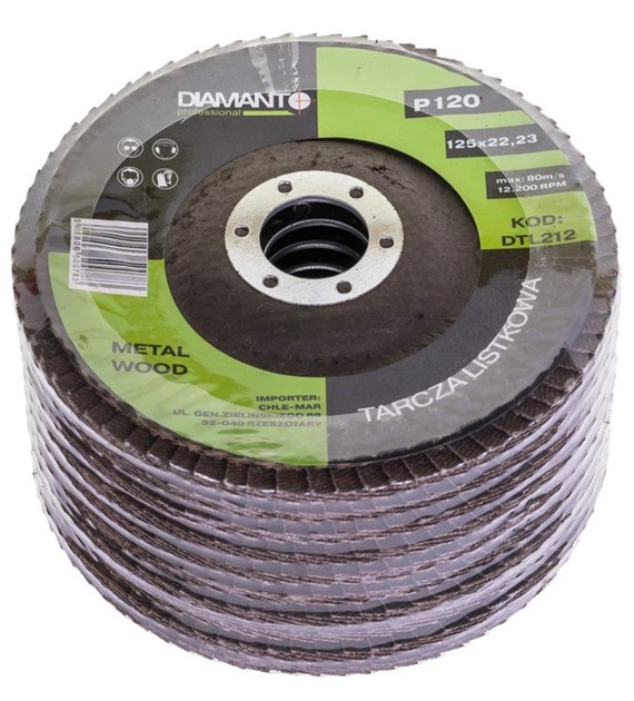 Tarcza listkowa 125 gr 120 DIAMANTO