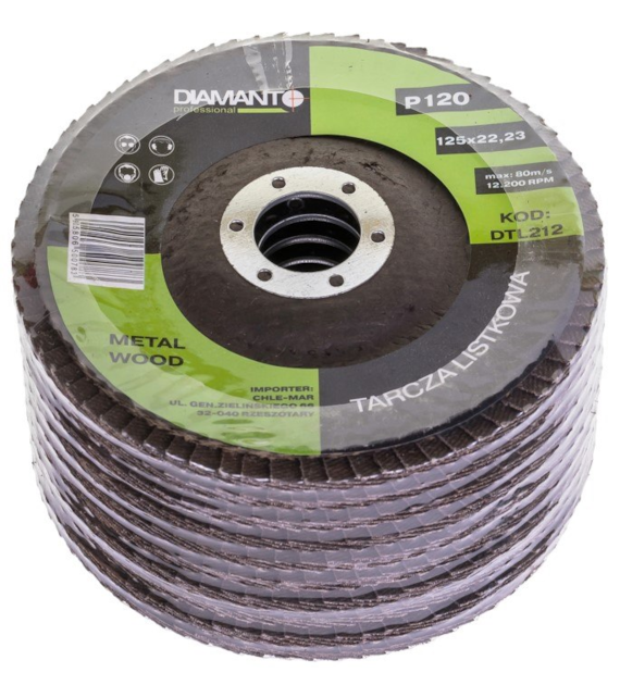 Tarcza listkowa 125 gr 120 DIAMANTO