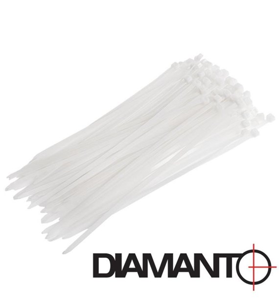 Opaska kablowa 7,6 x 450 biała DIAMANTO