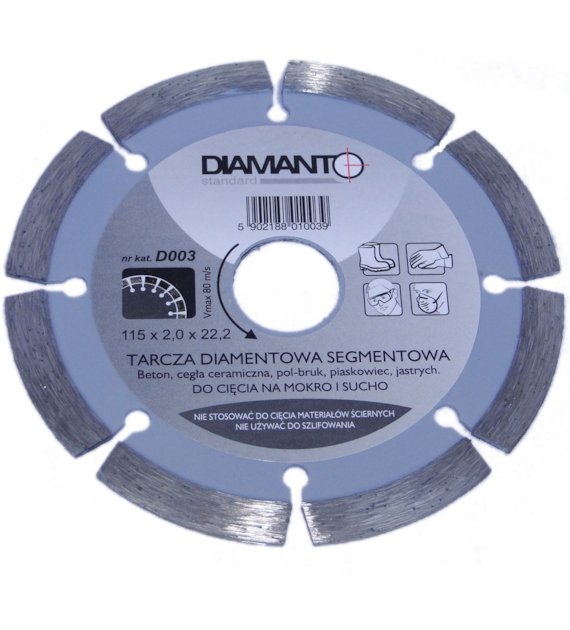 Tarcza diament STANDARD 115 SEGMENT DIAMANTO