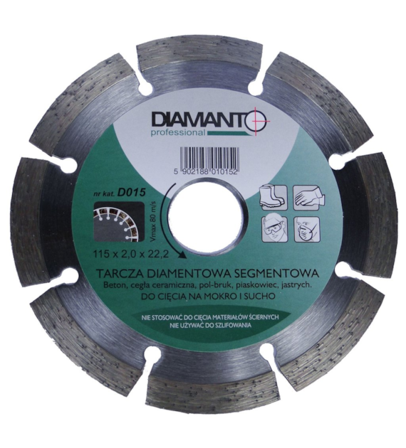 Tarcza diament  PROFESSIONAL 115 SEGMENT DIAMANTO