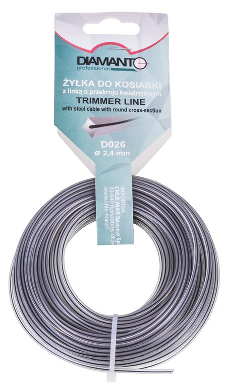Żyłka do kosiarki z linką 2,4mm 15m DIAMANTO