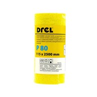 Papier ścierny na rolce 115 x 2500 mm P80 żółty