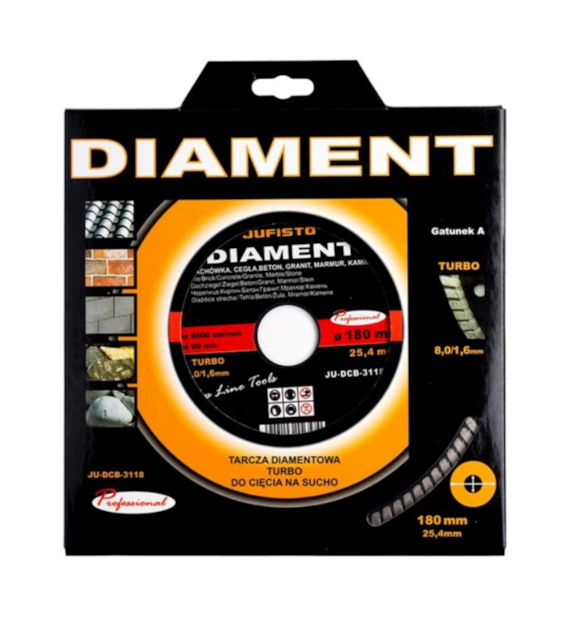 JUFISTO Tarcza diamentowa 180 x 25,4 mm Turbo