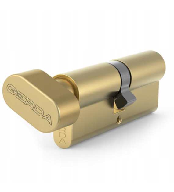 Wkładka drzwiowa GERDA G35/45mm mosiądz z gałką