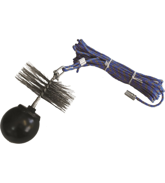 Zestaw kominiarski linka LPP 10m, kula 1,7kg, szczotka 175mm