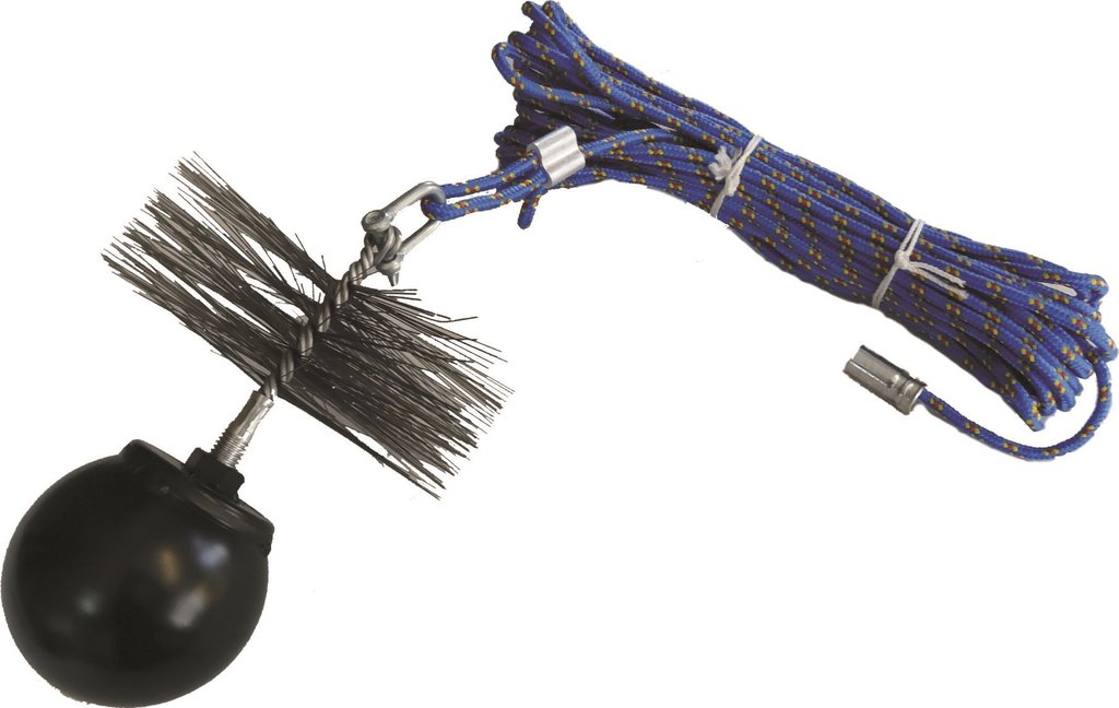Zestaw kominiarski linka LPP 10m, kula 1,7kg, szczotka 175mm