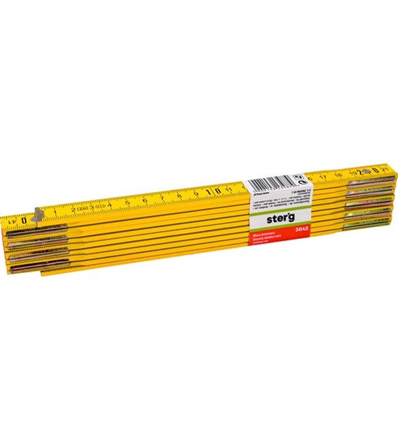 Miara składana drewniana 2m, żółta