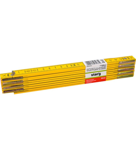 Miara składana drewniana 2m, żółta