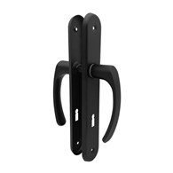 Klamka drzwiowa SEGER długi szyld 90 klucz CZARNA