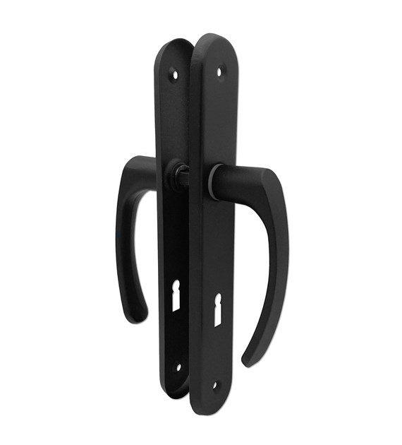 Klamka drzwiowa SEGER długi szyld 90 klucz CZARNA