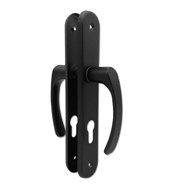 Klamka drzwiowa SEGER długi szyld 72 wkład CZARNA