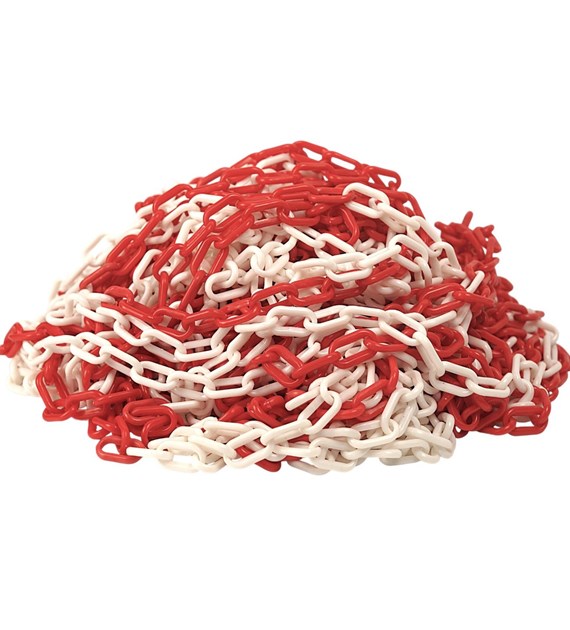 Łańcuch PCV biało - czerwony 6mm DIAMANTO