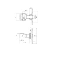 Zawias regulowany do przykręcania M20 - podstawa 100x100 DIAMANTO