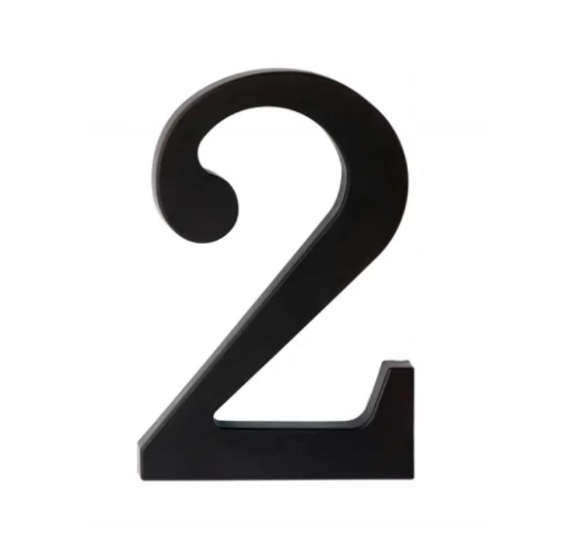 Cyfra na dom plastikowa 17,5cm CZARNA 2