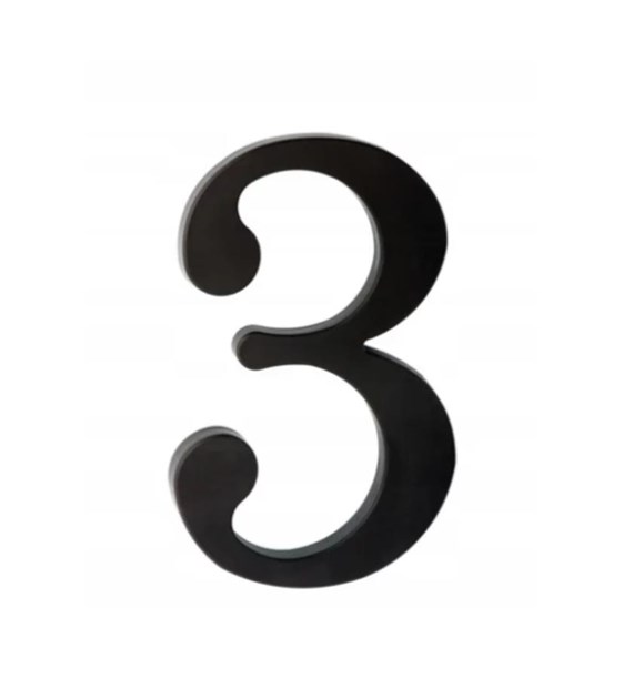Cyfra na dom plastikowa 17,5cm CZARNA 3