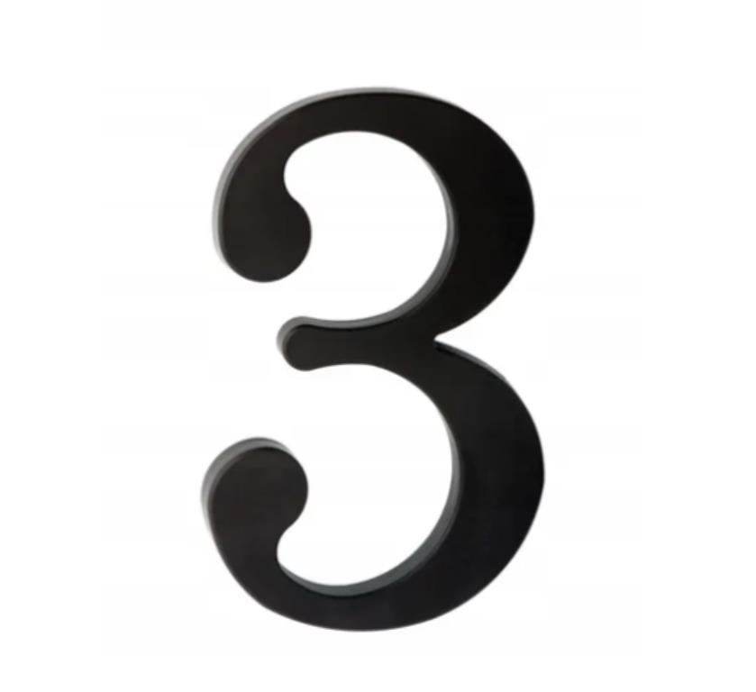 Cyfra na dom plastikowa 17,5cm CZARNA 3