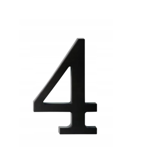 Cyfra na dom plastikowa 17,5cm CZARNA 4