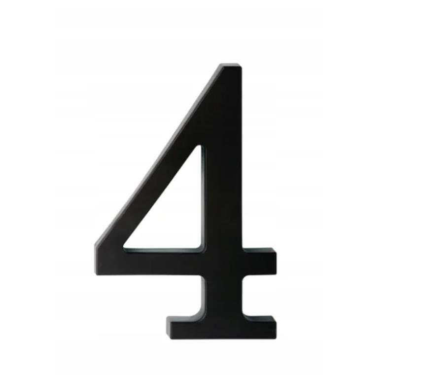 Cyfra na dom plastikowa 17,5cm CZARNA 4