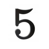 Cyfra na dom plastikowa 17,5cm CZARNA 5