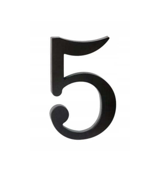 Cyfra na dom plastikowa 17,5cm CZARNA 5
