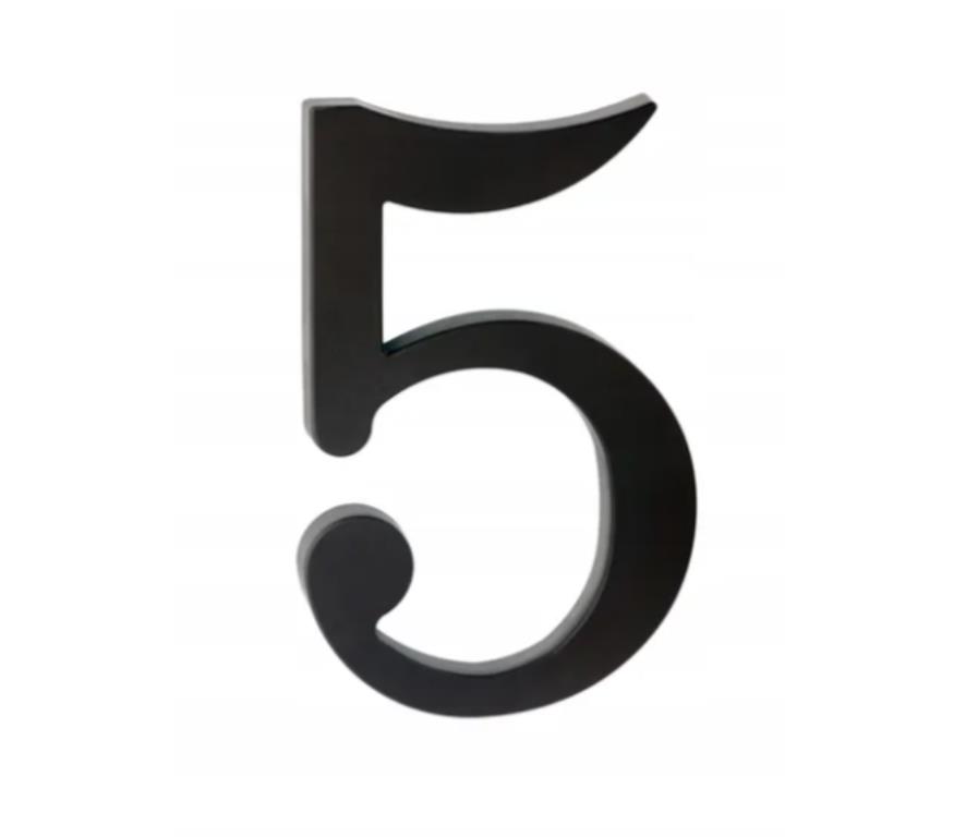 Cyfra na dom plastikowa 17,5cm CZARNA 5