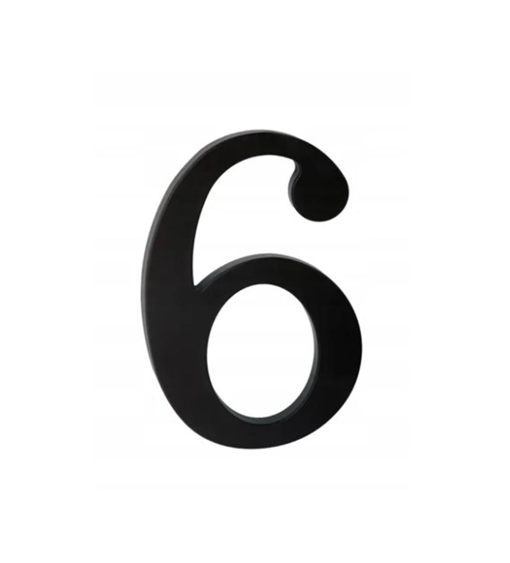 Cyfra na dom plastikowa 17,5cm CZARNA 6/9