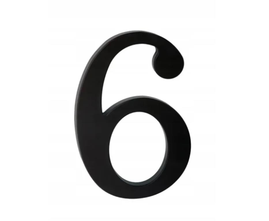 Cyfra na dom plastikowa 17,5cm CZARNA 6/9