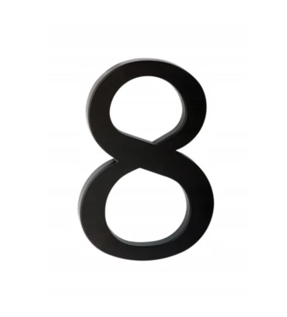Cyfra na dom plastikowa 17,5cm CZARNA 8
