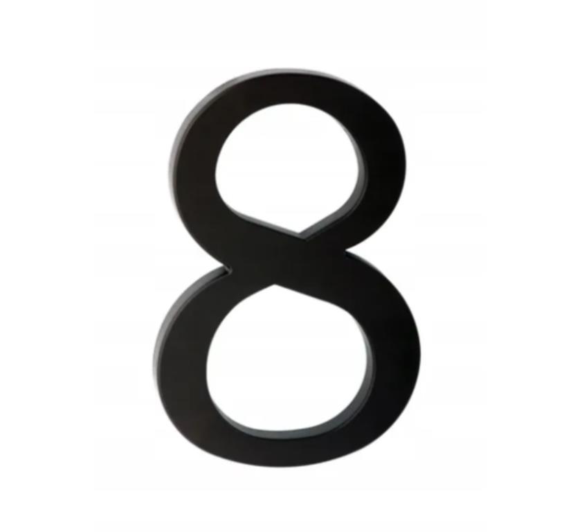 Cyfra na dom plastikowa 17,5cm CZARNA 8