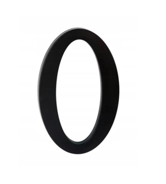 Cyfra na dom plastikowa 17,5cm CZARNA 0