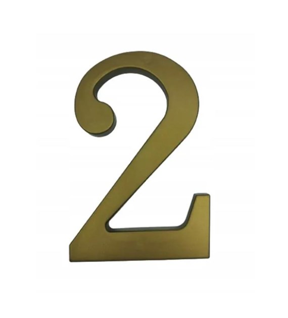 Cyfra na dom plastikowa 17,5cm ZŁOTA 2