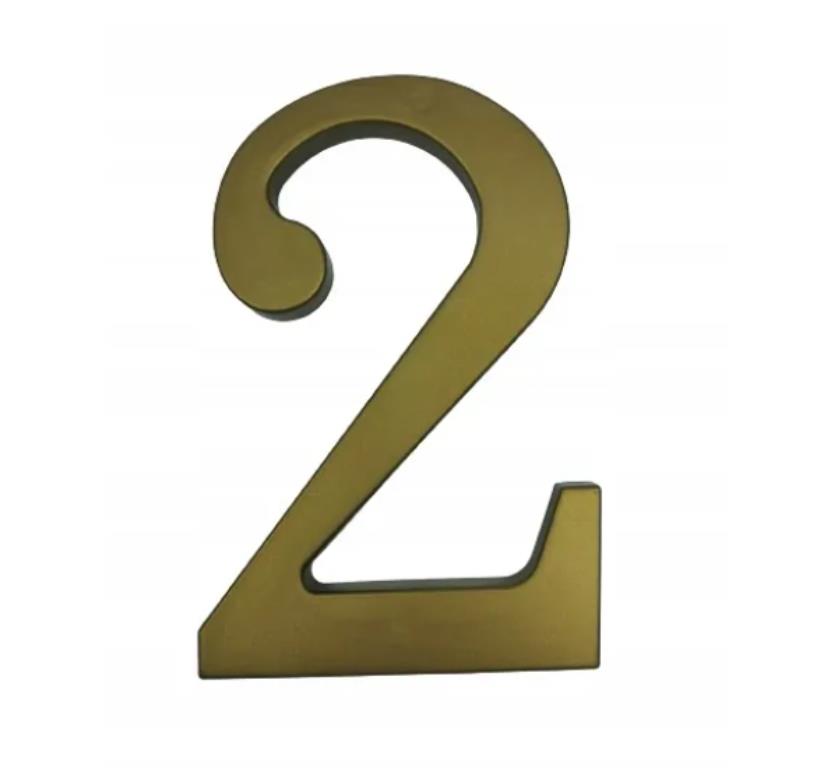 Cyfra na dom plastikowa 17,5cm ZŁOTA 2