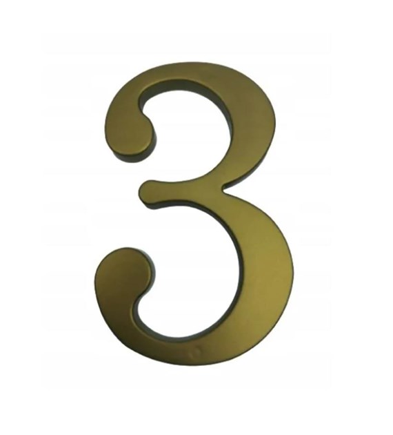 Cyfra na dom plastikowa 17,5cm ZŁOTA 3