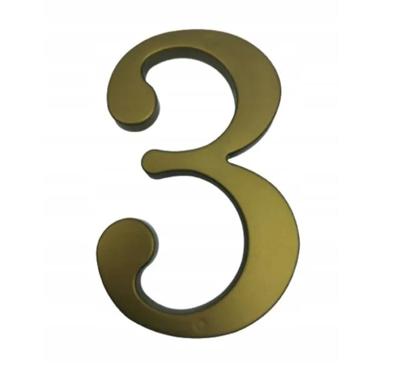 Cyfra na dom plastikowa 17,5cm ZŁOTA 3