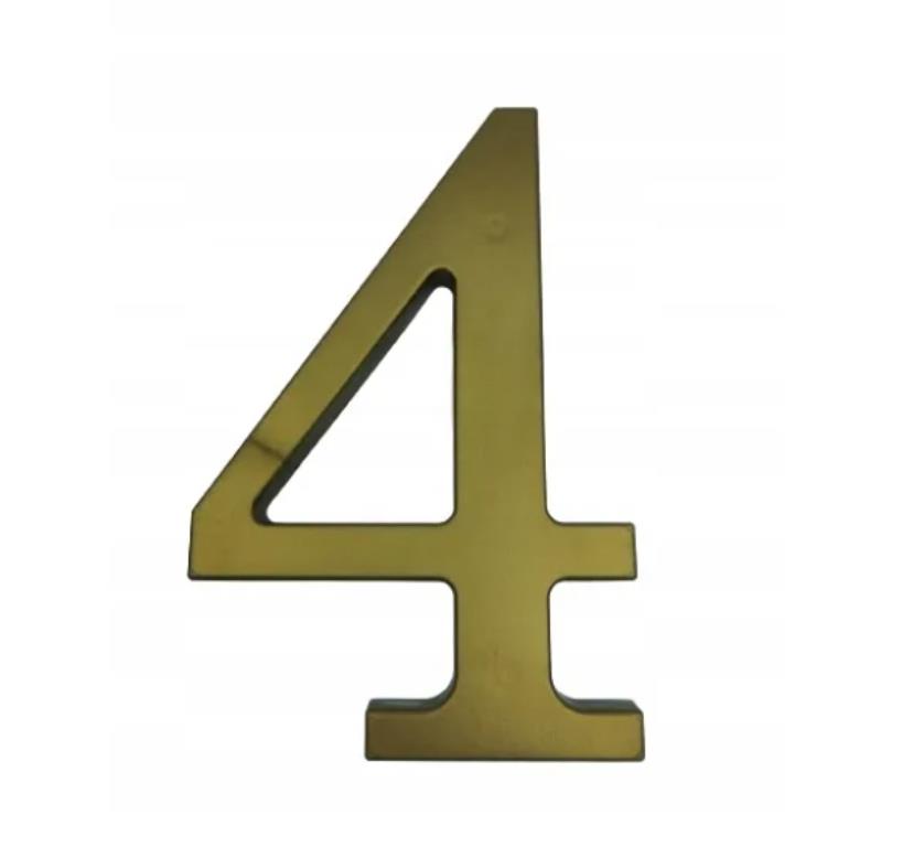Cyfra na dom plastikowa 17,5cm ZŁOTA 4