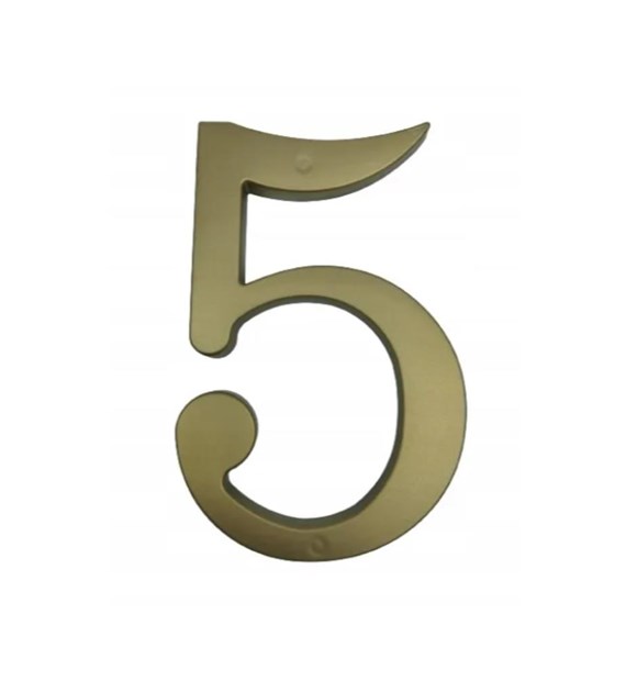 Cyfra na dom plastikowa 17,5cm ZŁOTA 5