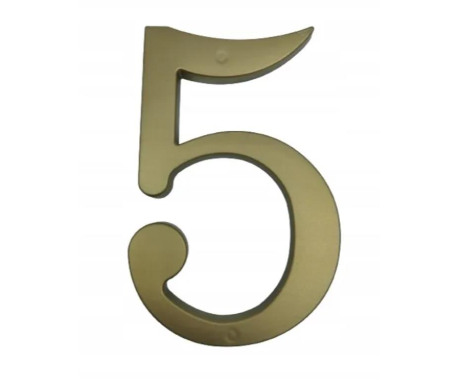 Cyfra na dom plastikowa 17,5cm ZŁOTA 5