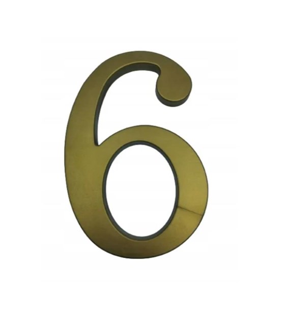 Cyfra na dom plastikowa 17,5cm ZŁOTA 6/9